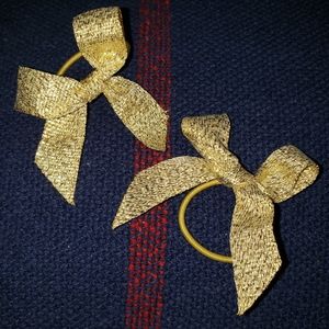 Golden Bow Hair Elastics